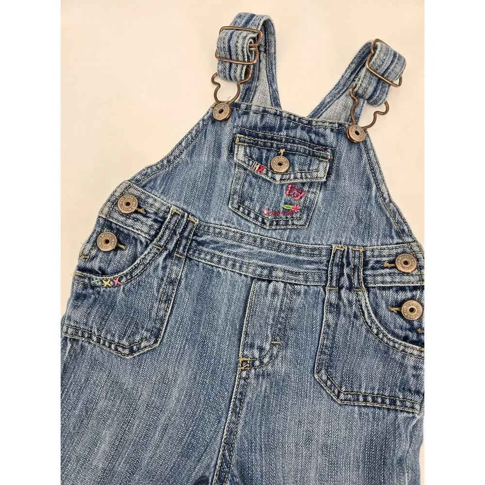Vintage y2k  Fairycore OshKosh B’gosh Baby Overalls‎ Butterfly Embroidery – 6M
